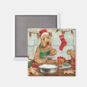 Aimant Airedale Terrier Gâteau de vacances : Noël festif (Recto/Verso)