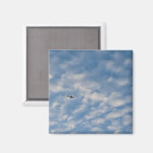 Aimant Airplane Crossing a Cloud-Filled Blue Sky (Recto/Verso)
