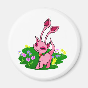 Aimant Aisha rose caracolant par des fleurs