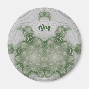 Aimant AJAY ~ Blanc et Vert ~ Design Époustouflant Magne