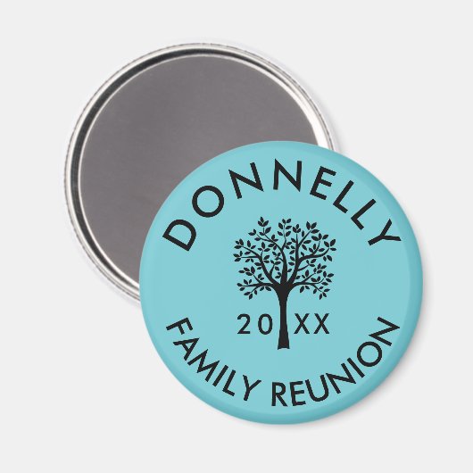 Aimant Ajouter le nom de l'année Famille Reunion Keepsaké (Recto/Verso)