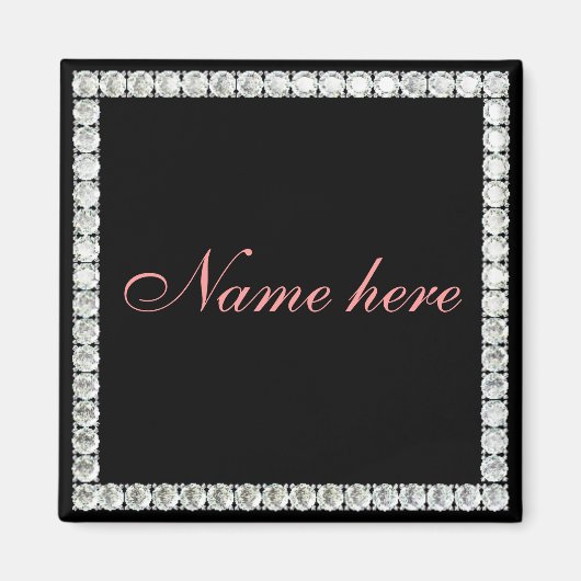 Aimant Ajouter un diamant personnalisable par nom (Devant)