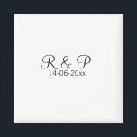 Aimant Ajouter un nom de couple monogramme ajouter date a<br><div class="desc">Pour les amoureux comme nous</div>