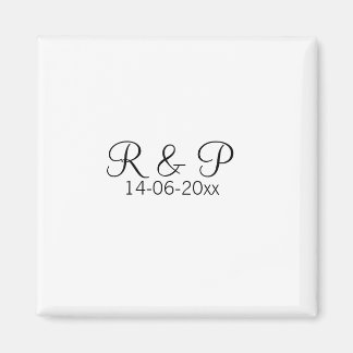 Aimant Ajouter un nom de couple monogramme ajouter date a