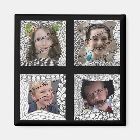 Aimant Ajouter vos photos 4 Collage photo (Devant)