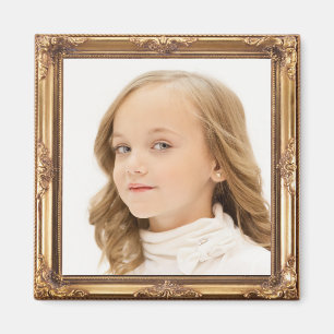 Aimant Ajouter votre cadre Gold personnalisé PHOTO