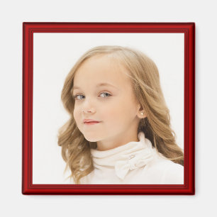 Aimant Ajouter votre cadre rouge personnalisé PHOTO