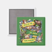 Aimant Ajouter Votre Nom Motivational Animal Fans Cartoon (Recto/Verso)