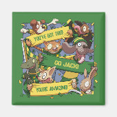 Aimant Ajouter Votre Nom Motivational Animal Fans Cartoon (Devant)