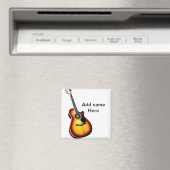 Aimant Ajouter votre nom texte brun acoustique guitare éd (In Situ (Lave-vaisselle))