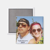 Aimant Ajouter Votre Photo Voyage Destination Couple Cute (Recto/Verso)