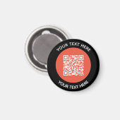 Aimant Ajouter votre propre ronde QR Code texte Analyse M (Recto/Verso)