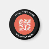 Aimant Ajouter votre propre ronde QR Code texte Analyse M (Devant)