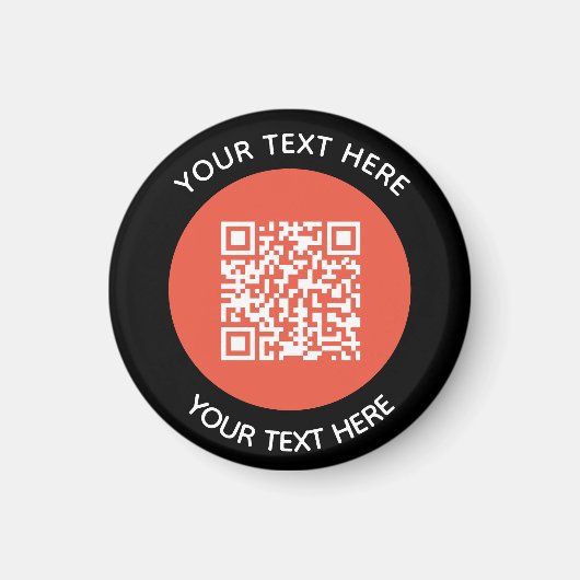 Aimant Ajouter votre propre ronde QR Code texte Analyse M (Devant)