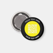 Aimant Ajouter votre propre ronde QR Code texte Analyse M (Recto/Verso)