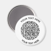 Aimant Ajouter votre propre ronde QR Code texte Analyse M (Recto/Verso)