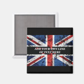 Aimant Ajouter votre texte sur le drapeau anglais Jeu d'o (Recto/Verso)