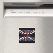 Aimant Ajouter votre texte sur le drapeau anglais Jeu d'o (In Situ (Lave-vaisselle))