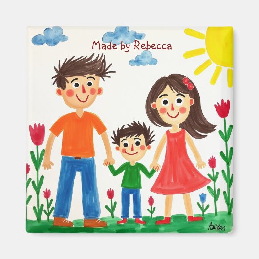 Aimant Ajoutez l'oeuvre de votre enfant à cette Mug de ca (Devant)