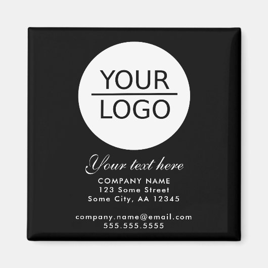 Aimant Ajoutez votre logo avec promotion de texte personn (Devant)