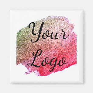 Aimant ajoutez votre logo site web rose vert or simple mi