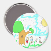 Aimant Ajoutez votre oeuvre pour enfants à cette oeuvre (Recto/Verso)