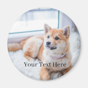 Aimant Ajoutez votre photo et texte personnalisés