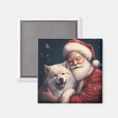 Aimant Akita avec Noël du Père Noël (Recto/Verso)