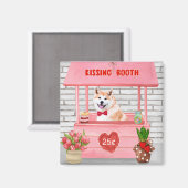 Aimant Akita Chien Valentine's Day Kissing Booth (Recto/Verso)