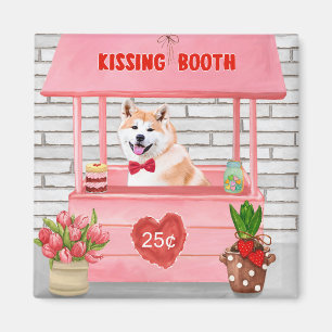 Aimant Akita Chien Valentine's Day Kissing Booth