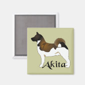 Aimant Akita, détails (Recto/Verso)