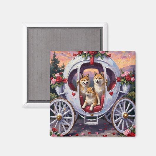 Aimant Akita Dog Valentine's Day (Recto/Verso)