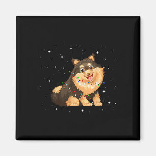 Aimant Akita Inu Dog Xmas Lumières Père Noël Noël