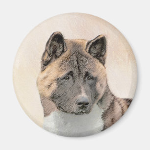 Aimant Akita Peinture - Cute Original Chien Art