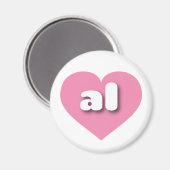 Aimant Alabama coeur rose - J'aime tous (Recto/Verso)