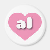 Aimant Alabama coeur rose - J'aime tous (Devant)