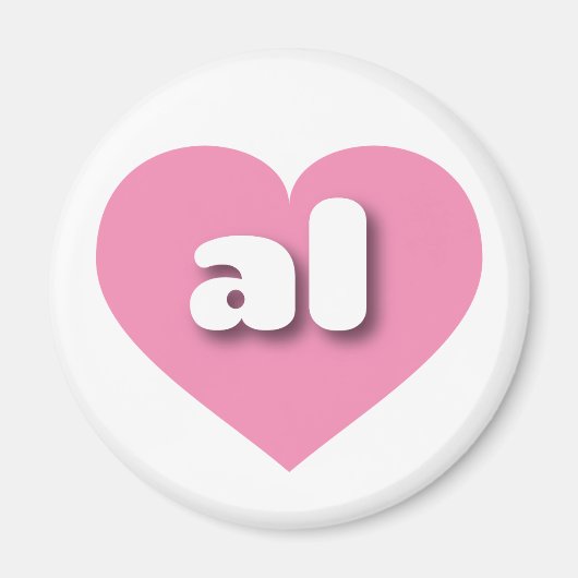 Aimant Alabama coeur rose - J'aime tous (Devant)