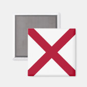 Aimant Alabama : Drapeau croisé de St Andrew Crimson (Recto/Verso)