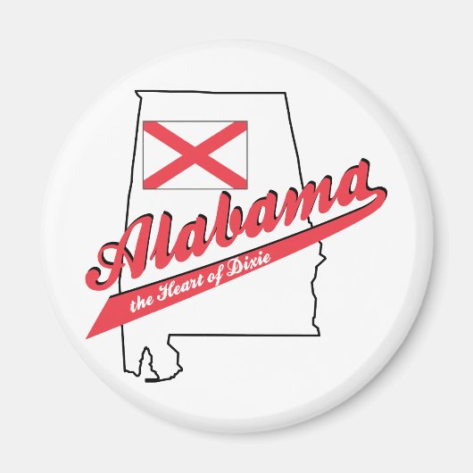 Aimant Alabama - Le coeur de Dixie (Devant)