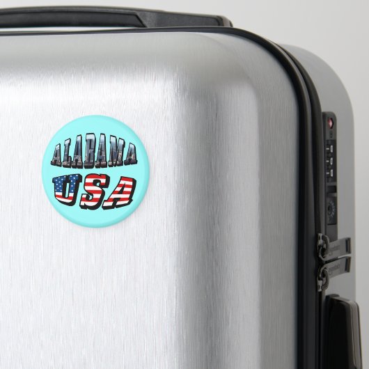 Aimant Alabama Photo et USA Flag Font (In Situ (Bagages))