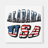Aimant Alabama Photo et USA Flag Font (Devant)