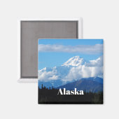 Aimant Alaska Denali Mountain Landscape Photo (Recto/Verso)
