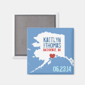 Aimant Alaska Enregistrer la date - Ville personnalisable (Recto/Verso)