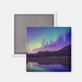 Aimant Alaska Northern Lights Mountains Lake (Recto/Verso)