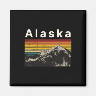 Aimant Alaska Souvenir Randonnée Montagnes Coucher de sol