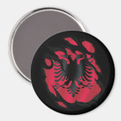 Aimant Albanie Drapeau déchiré (Recto/Verso)