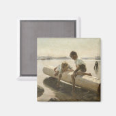 Aimant Albert Edelfeel - Deux garçons sur un carnet (Recto/Verso)