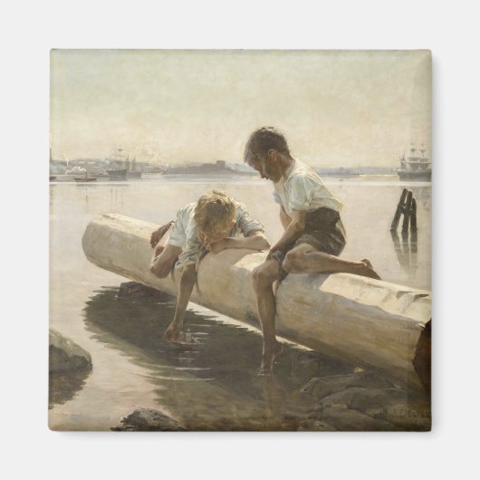 Aimant Albert Edelfeel - Deux garçons sur un carnet (Devant)