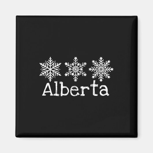 Aimant Alberta Canada Ski Ski Ski Snowflakes hiver (Devant)