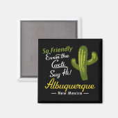 Aimant Albuquerque Cactus Funny Retro (Recto/Verso)